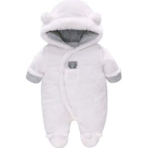 Hooded Fleece Baby Romper Jumpsuit voor Pasgeborenen