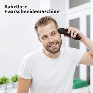 Elehot Professionele tondeuse | 36 lengtestanden | IPX6 waterdichte batterij en netvoeding | Met Schaar en benodigdheden | Rood |