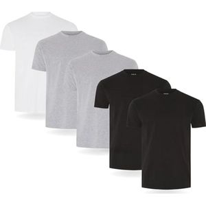 Heren T-shirt 3/5-pack - Premium Gewicht, Superzacht, 100% Katoen, Licht Getailleerd Ontwerp, Stretch Pasvorm