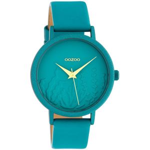 OOZOO Timepieces - Viridiaan groene horloge met viridiaan groene leren band - C10606