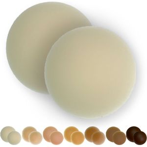 BOOBEES Nipple Covers - Tepelcovers - 10cm - Coconut - Lichte Huidskleur - Siliconen kleeflaag - Herbruikbaar - Swimproof - Onzichtbaar - 2 stuks