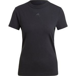 adidas Sportswear Ribbed Fitted T-shirt (Positiekleding) - Dames - Zwart- S