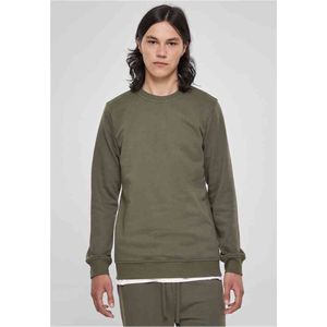 Urban Classics - Basic Terry Crewneck sweater/trui - XL - Olijfgroen