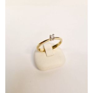 Geel/witgouden - damesring - 14karaat – diamant – 0.07crt - uitverkoop Juwelier Verlinden St. Hubert - van €599,= voor €385,=