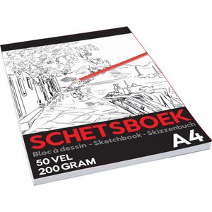 Creakit Schetsboek Pro A4 – Tekenpapier - A4 Formaat – 50 Vellen – 200 gram – Wit papier