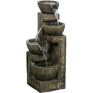 Tuinfontein - fontein met regelbare doorstroming - 4-laags decoratieve fontein - waterornament - waterval voor tuin