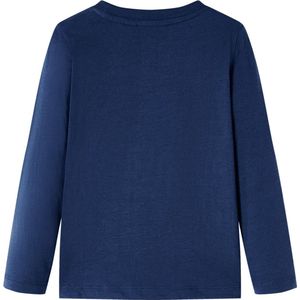 Kindershirt Lange Mouwen - Maat 128 - Marineblauw