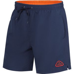 Ladeheid LA-ZA-SWS-Long Heren Zwembroek - Zwemshorts - met zijzakken en achterzak - sneldrogend - met binnenslip van mesh - Koordsluiting - Polyester - Marineblauw/Oranje - M