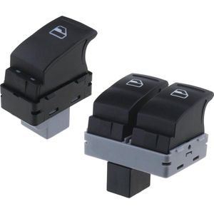 Set-van-2 Auto Raambediening Schakelaar Linksvoor Rechts Compatibel met Transporter T5 T6 7E0959855A Elektrische Raambediening Schakelaar Zwart