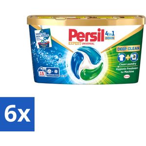 6 x Persil - Wasmiddel - Wasmiddelcapsules Universal - Voor Witte Was - 15 wasbeurten - Wasmiddelen - Wascapsules - Witte Was - Vlekkenverwijderaar - Wasmachine Hygiëne