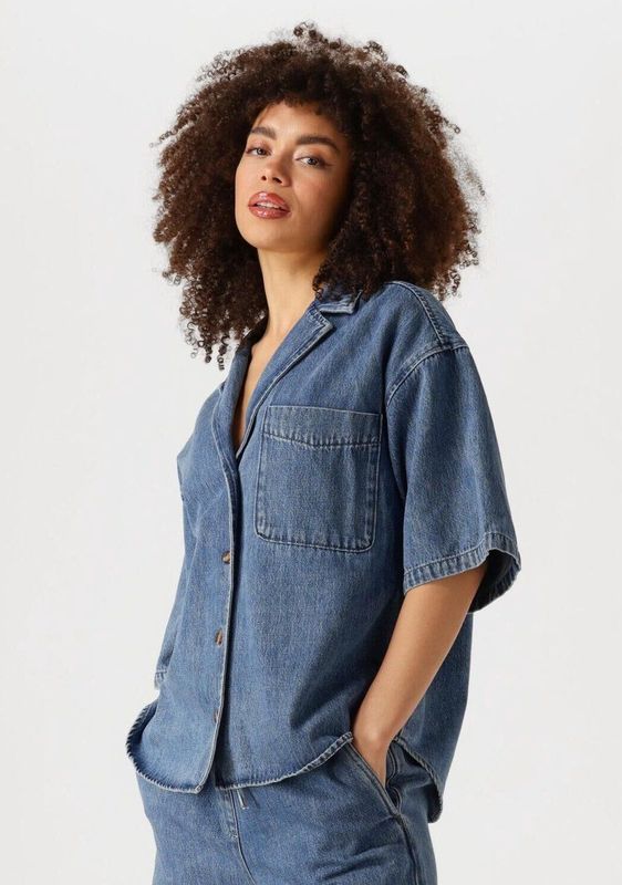 EDITED Pheline Shirt Dames - Jurken - Blauw - Maat 34