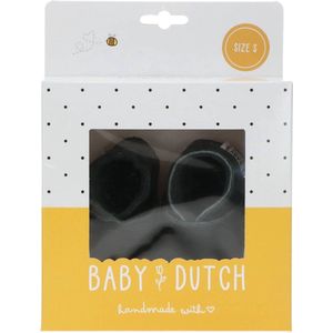 Baby Dutch Unisex Babyschoenen Babyslofje - Zwart - Maat 20
