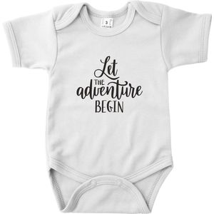 Zwangerschap Aankondiging - Let the adventure begin - Romper Wit - Maat 68 - Aankondiging Zwangerschap - Aankondiging Baby