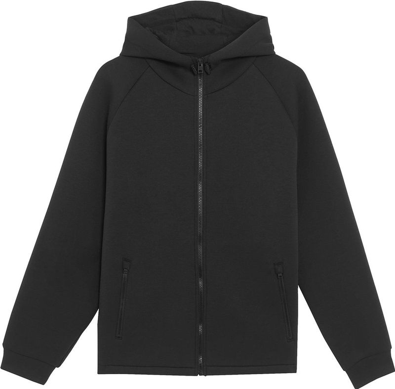Lyle & Scott neopreen hoodie met volledige ritssluiting - zwart