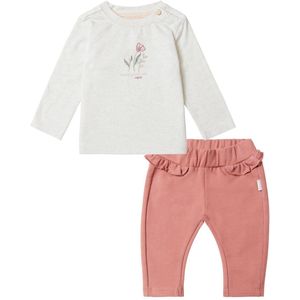 Noppies - Kledingset - 2delig - Broek CAMBRIDGE Brick Dust - Shirt Charlot Oatmeal - Maat 86