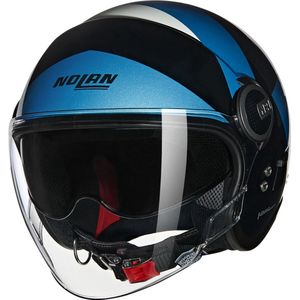 Nolan - N21 Visor 06 - Open Helm - Glanzend Zwart - Blauw/Zilver Accenten