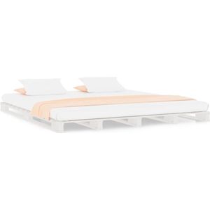 vidaXL-Palletbed-massief-grenenhout-wit-120x200-cm