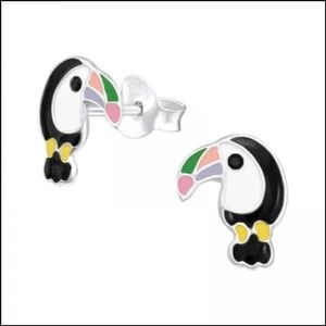 Aramat Jewels Oorbellen - Zilveren Vogel Oorbellen emaille - Zilver - Vrouwen - Kinderen - 2