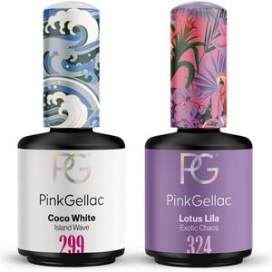 Pink Gellac Voordeelbundel Gelnagellak - Coco White en Lotus Lila