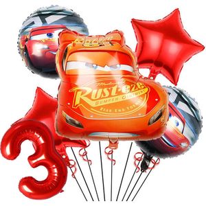 Cars ballon set - 59x53cm - Folie Ballon - Auto - Race - Racing - Themafeest - 3 jaar - Verjaardag - Ballonnen - Versiering - Helium ballon