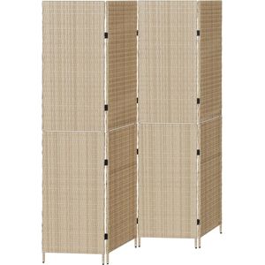 vidaXL - Kamerschermen - Beige - Rattan - Hoog - Opvouwbaar - Kamerscherm