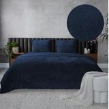 Teddy Hongaarse punt dekbedovertrek - petrolblauw 200 x 220 cm | 2-persoons- inclusief 2 kussenslopen 60x70 cm