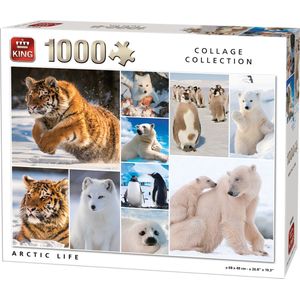 Vakantie Puzzel  Dierencollage Artic Life 1000 Stukjes- 68 cm X 49 cm