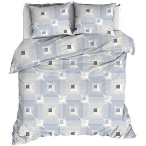 Romanette Kwadro Dekbedovertrek - Tweepersoons - 200x200/220 cm - Silver