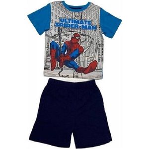 Spiderman pyjama shortama - blauw - Spider-Man korte pyama - maat 92