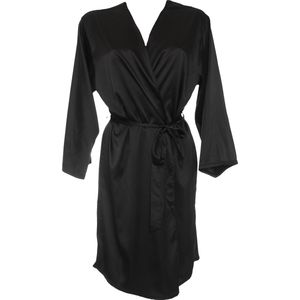 Guy de France - Kimono zwart- satijn uni - S