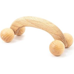 Massage Rollerbal voor Rug, Nek en Schouders - Houten Massager 18 x 7 x 6 cm