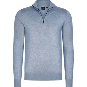 Mario Russo - Heren Sweaters Half Zip Trui Lichtblauw - Blauw - Maat 3XL