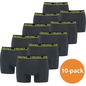HEAD Boxershorts Basic Phantom / Lime Punch - 10-pack Grijze heren boxershorts - Maat XL