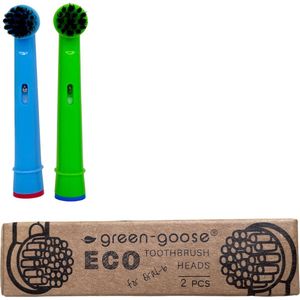 green-goose® Oral B Opzetborstels - 2 Stuks - Houtskool - Duurzaam Materiaal - BPA-vrij