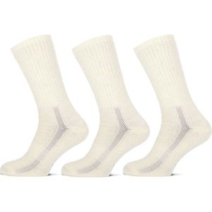 Basset Merinowollen Sokken - Comfort - 3 paar - Off White - Dames en Heren - Merino Wol - Maat 43/46
