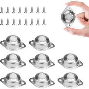 STCRERAG 8 x 2 gaten universele kogeltransferwielen met nylon kogel en 16 schroeven voor transmissie, meubels, rolstoel