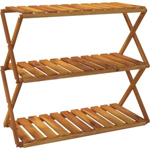 vidaXL - Schappenkast - inklapbaar - 3-laags - 70x31x63 - cm - acaciahout - bruin