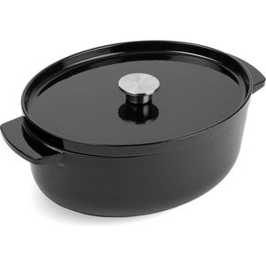 KitchenAid braadpan 30cm - geëmailleerd gietijzer - onyx zwart - ovaal