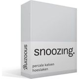 Snoozing - Hoeslaken  - Lits-jumeaux - 180x210 cm - Percale katoen - Grijs