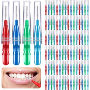 100 Interdentale borstels en tandenstokers - Mondhygiëne Essentials - 100 stuks in verschillende kleuren