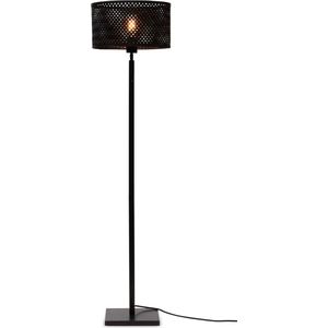 GOOD&MOJO Vloerlamp Java - Bamboe Zwart - Ø32cm - Modern - Staande lampen voor Woonkamer - Slaapkamer