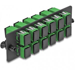 Glasvezeladapterpaneel Sc simplex APC 12 poort groen