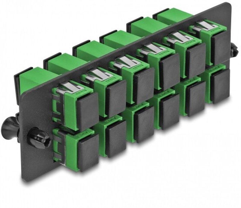 Glasvezeladapterpaneel Sc simplex APC 12 poort groen