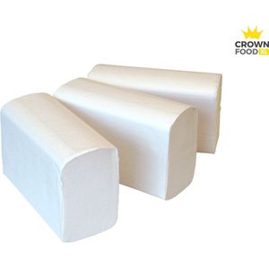 Zigzag papier - Wit - 3200st - 2-laags - Z-vouw papieren handdoek - naturel - hygiënepapier - Crown Food XL