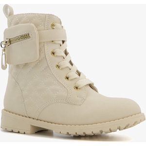 Blue Box meisjes veterboots beige met tasje - Maat 25