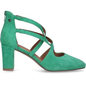 No Stress - Dames - Groene su�ède pumps met bandjes - Maat 38