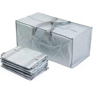 Big Shopper met rits Bramble 6 Grote Opbergzakken - Handvat Riemen XXL 100L 76x37x33cm - Sterk Stevig Praktisch - Reizen Kleding Wasserij Onder Het Bed Big shopper met rits