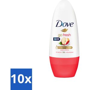 10 x Dove - Deodorant - Roller Go Fresh Apple & White Tea - Verfrissend en verzorgend - 50 ml - Dove Go Fresh Apple & White Tea Roll-on - Fris Deodorant - Fris Geur - Zweetbevochtiging - Zweetvermindering
