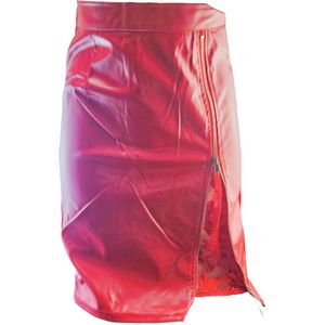 Rok- Maat XS S - Nep leer - Stretch - imitatie leder Rood