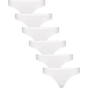 Undiemeister String Dames - 6-pack - Chalk White (Wit) - Slip Zijdezachte Ademende Stof - Elastische band - Platte Naden - Zonder Labels - Gladde Onderbroek Afwerking - Tencel - Strings - Maat M